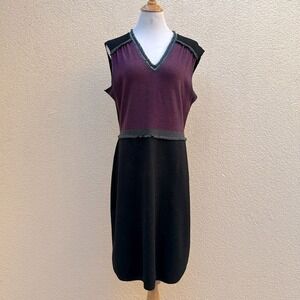 Tory Burch knitted office dress black burgundy gray